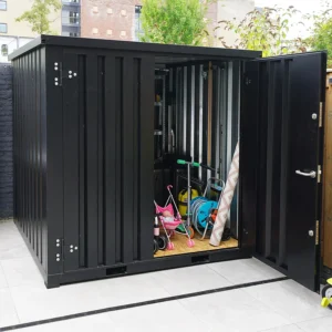 Container Smontabile Nero 2x2m con Doppia Porta