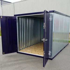 Container FOCO Blu Acciaio 2x2m con Porta Doppia