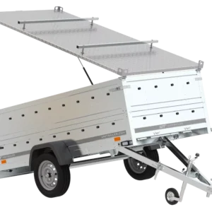 Rimorchio Garden Trailer 264 KIPP Ribaltabile con Sponde e Coperchio Alluminio